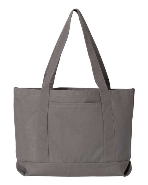 Liberty Bags Seaside Cotton Pigment Dyed Resort Tote - Grey Front