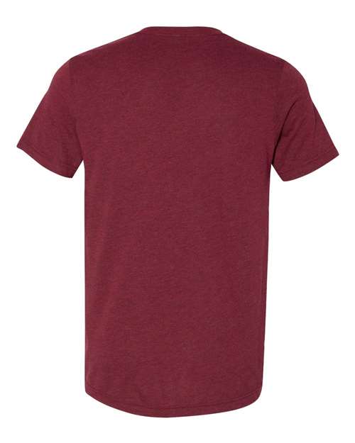 Unisex Triblend V-Neck Tee - Cardinal Triblend Back