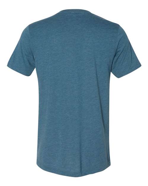 Unisex Triblend V-Neck Tee - Steel Blue Triblend Back