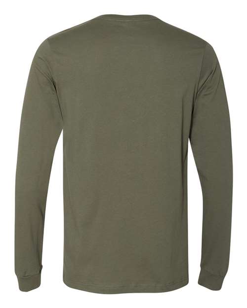 Unisex Jersey Long Sleeve Tee - Military Green Back