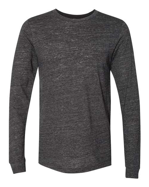 Unisex Jersey Long Sleeve Tee - Charcoal Black Slub Front