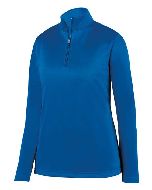 Women's Wicking Fleece Quarter-Zip Pullover - Athletic Grey Front