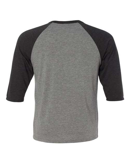 Toddler Three-Quarter Sleeve Baseball Tee - Grey/ Charcoal Black Triblend Back