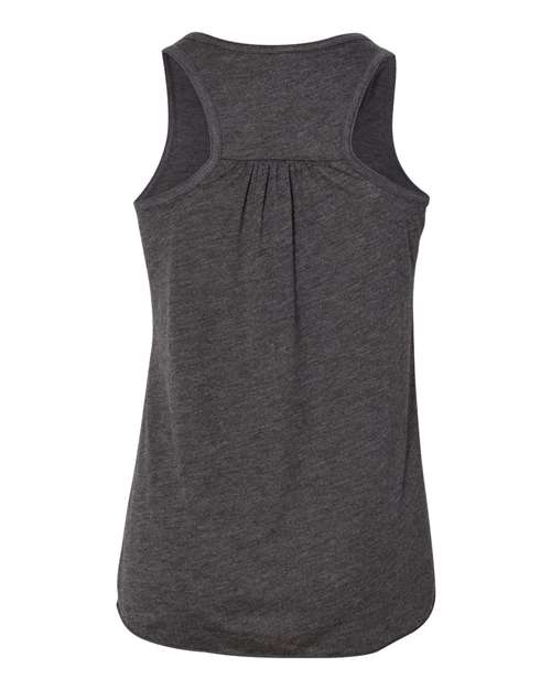 Youth Flowy Racerback Tank - Dark Grey Heather Back