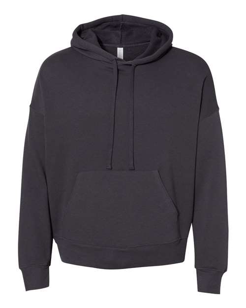 Unisex Sponge Fleece Drop Shoulder Hoodie Sweatshirt - Dark Grey Front