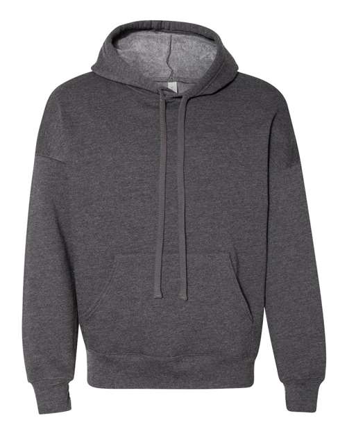 Unisex Sponge Fleece Drop Shoulder Hoodie Sweatshirt - Dark Grey Heather Front