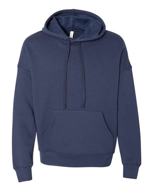 Unisex Sponge Fleece Drop Shoulder Hoodie Sweatshirt - Navy Front
