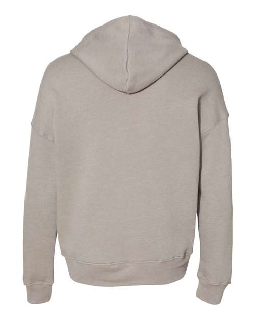 Unisex Sponge Fleece Drop Shoulder Hoodie Sweatshirt - Heather Stone Back