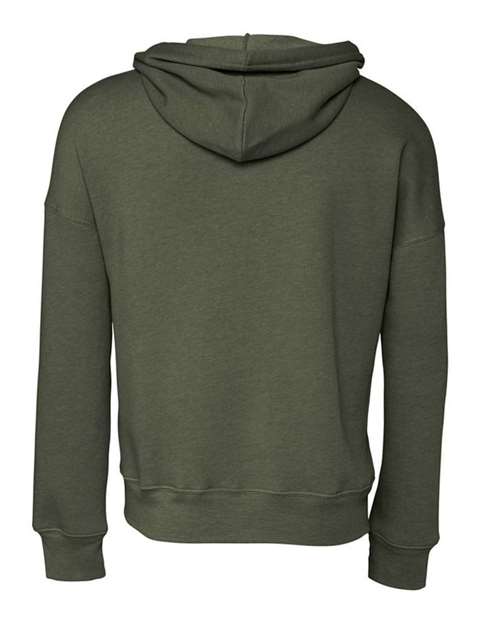 Unisex Sponge Fleece Drop Shoulder Hoodie Sweatshirt - Military Green Back
