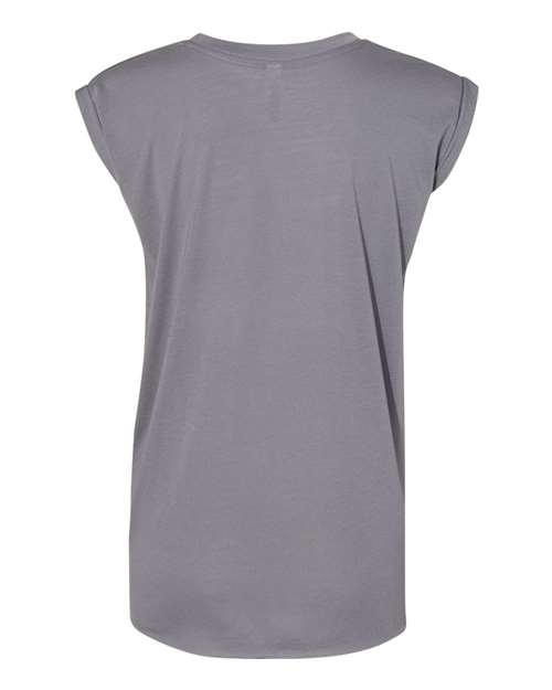 Women’s Flowy Rolled Cuffs Muscle Tee - Storm Back