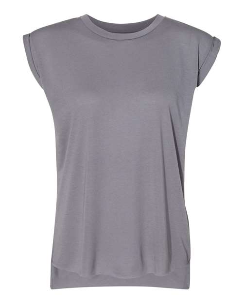 Women’s Flowy Rolled Cuffs Muscle Tee - Storm Front
