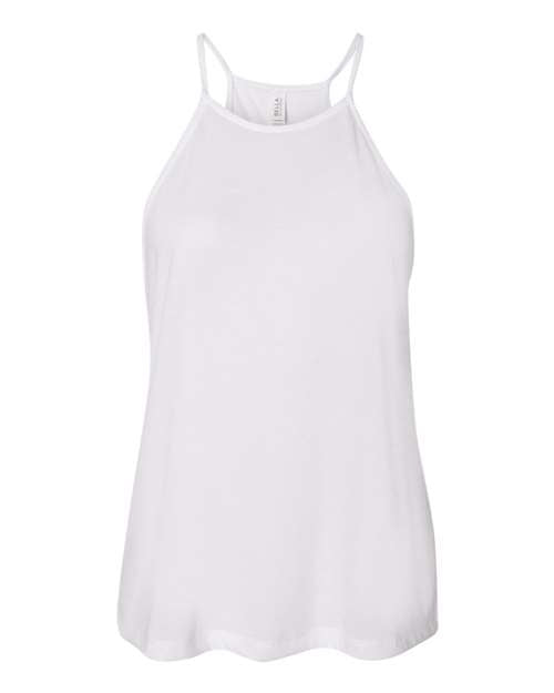 BELLA + CANVAS Women's Flowy High-Neck Tank - White Front