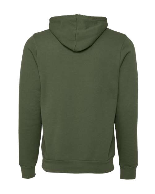 Unisex Sponge Fleece Hoodie Sweatshirt - Military Green Back