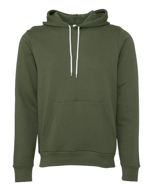 Unisex Sponge Fleece Hoodie Sweatshirt - Military Green Front