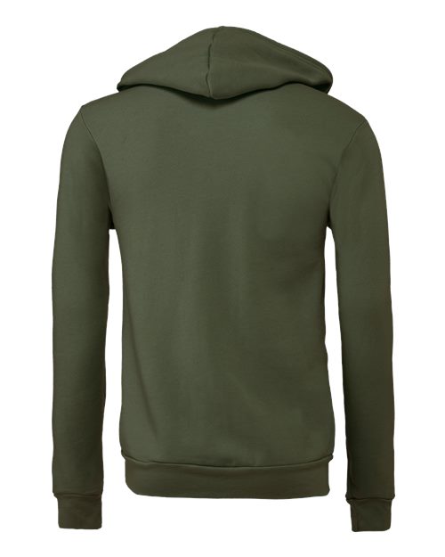Unisex Sponge Fleece Full-Zip Hoodie Sweatshirt - Military Green Back