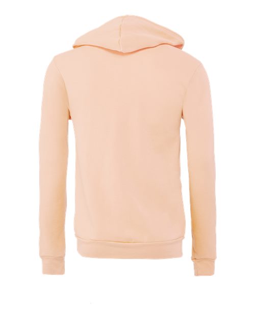 Unisex Sponge Fleece Full-Zip Hoodie Sweatshirt - Peach Back