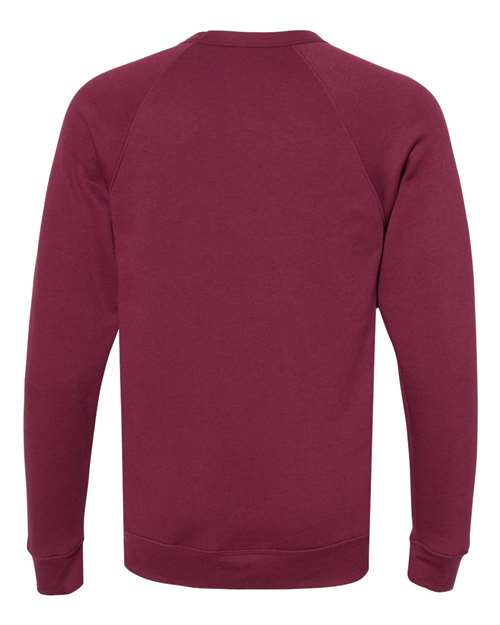 Unisex Sponge Fleece Raglan Crewneck Sweatshirt - Maroon Back