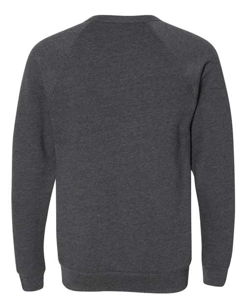 Unisex Sponge Fleece Raglan Crewneck Sweatshirt - Dark Grey Heather Back