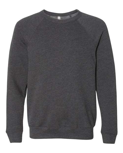 Unisex Sponge Fleece Raglan Crewneck Sweatshirt - Dark Grey Heather Front