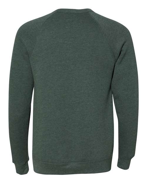 Unisex Sponge Fleece Raglan Crewneck Sweatshirt - Heather Forest Back