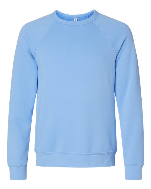 Unisex Sponge Fleece Raglan Crewneck Sweatshirt - Carolina Blue Front
