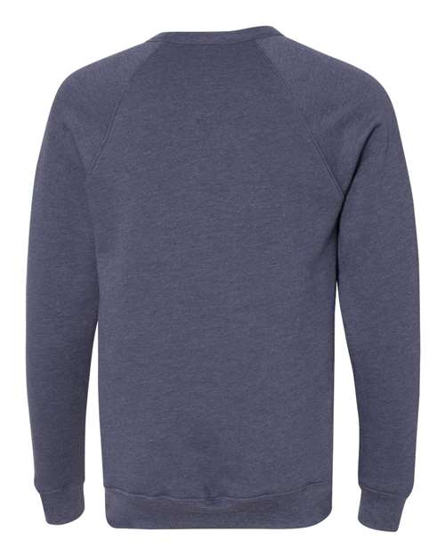Unisex Sponge Fleece Raglan Crewneck Sweatshirt - Heather Navy Back
