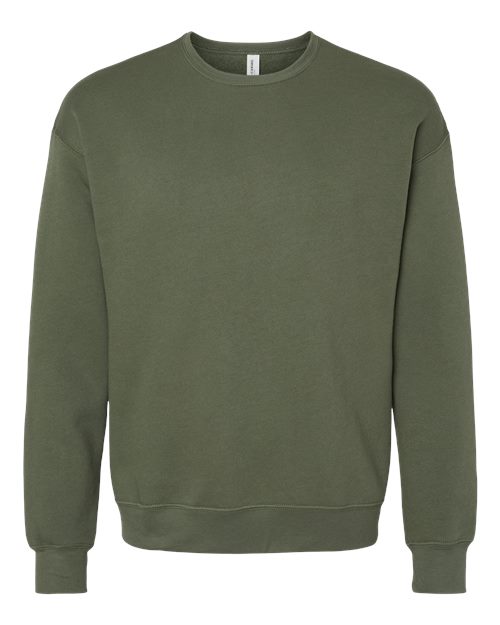Unisex Sponge Fleece Drop Shoulder Crewneck Sweatshirt - Military Green Front