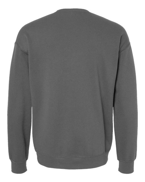 Unisex Sponge Fleece Drop Shoulder Crewneck Sweatshirt - Asphalt Back