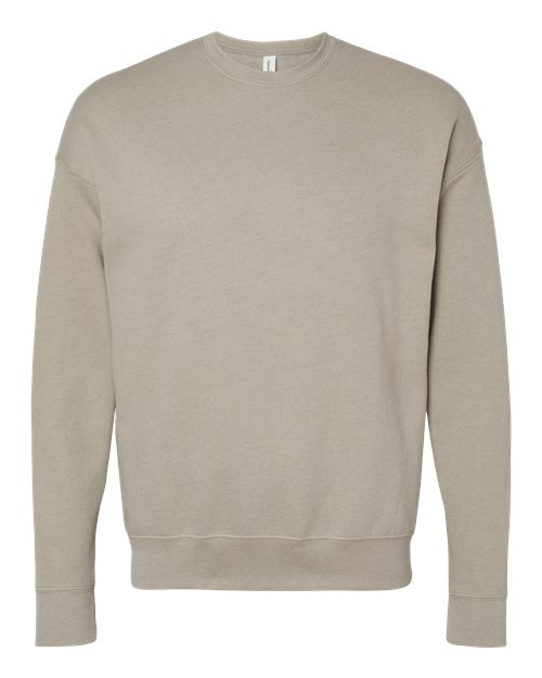 Unisex Sponge Fleece Drop Shoulder Crewneck Sweatshirt - Heather Stone Front