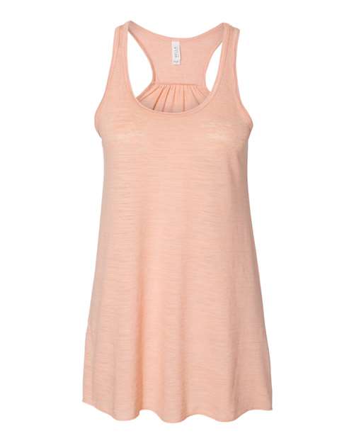 Women's Flowy Racerback Tank - Peach Slub Front