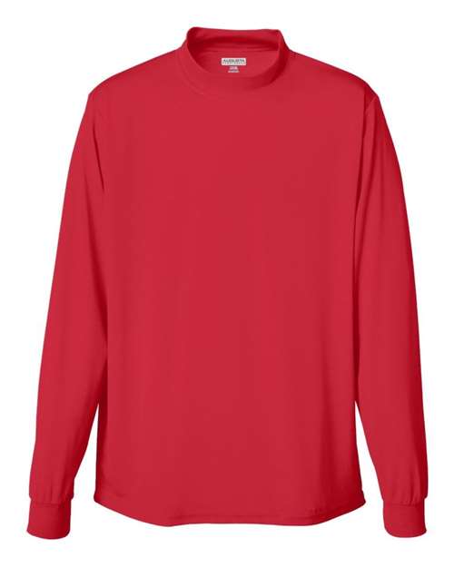 Unisex Wicking Mock Turtleneck - Red Front