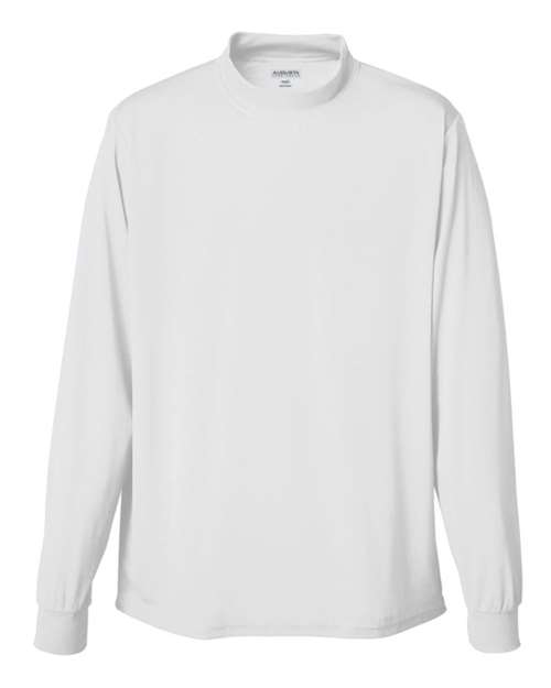 Unisex Wicking Mock Turtleneck - White Front