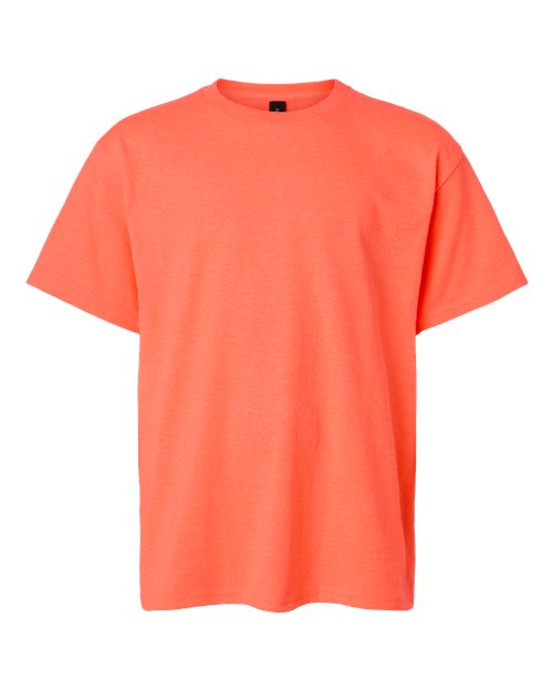 Gildan Youth Heavy Cotton™ T-Shirt - Heather Neon Coral Front
