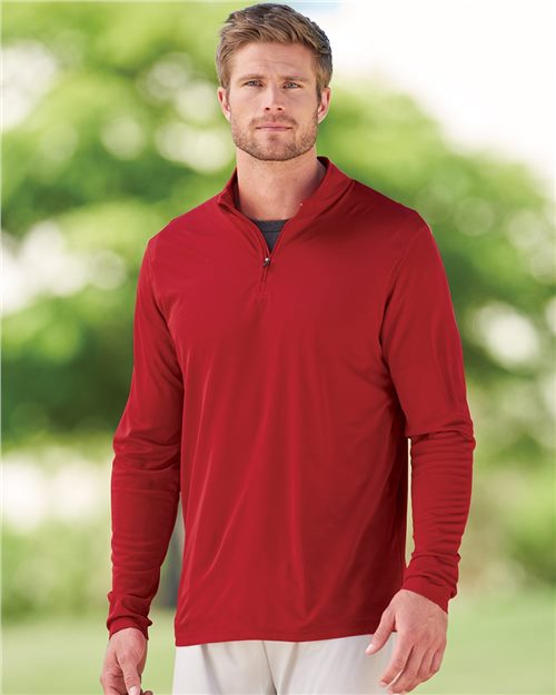 Men's Attain Color Secure® Performance Quarter-Zip Pullover - Columbia Blue Front