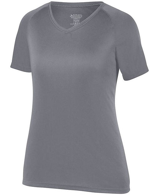 Women's Attain Wicking V-Neck T-Shirt - Black Front