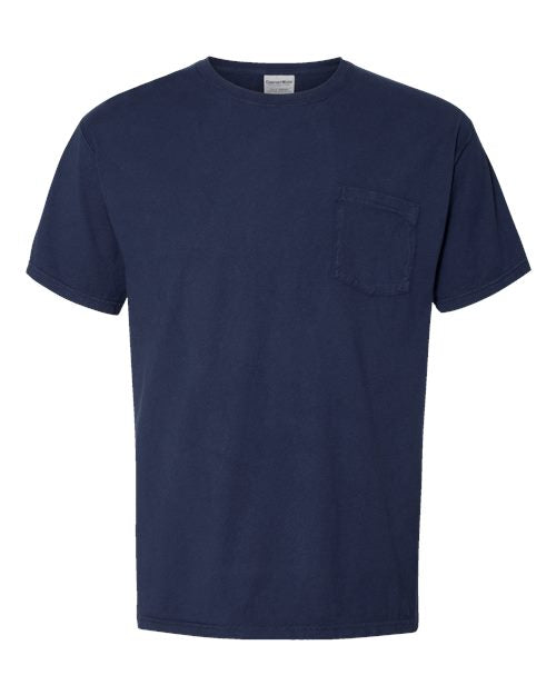 ComfortWash by Hanes Unisex Garment-Dyed Pocket T-Shirt - Navy Front