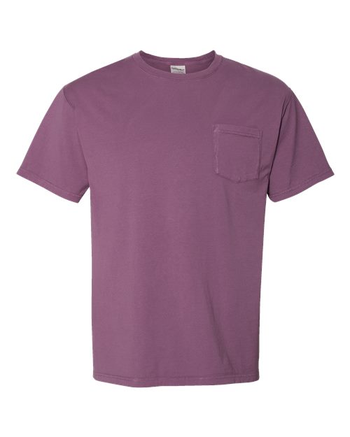 Unisex Garment-Dyed Pocket T-Shirt - Purple Plum Raisin Front