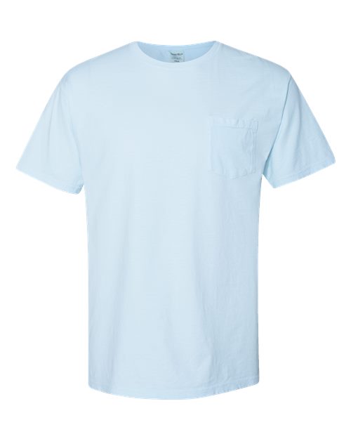 Unisex Garment-Dyed Pocket T-Shirt - Soothing Blue Front