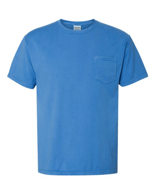 Unisex Garment-Dyed Pocket T-Shirt - Summer Sky Blue Front