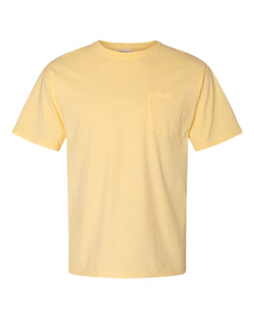 Unisex Garment-Dyed Pocket T-Shirt - Summer Squash Yellow Front