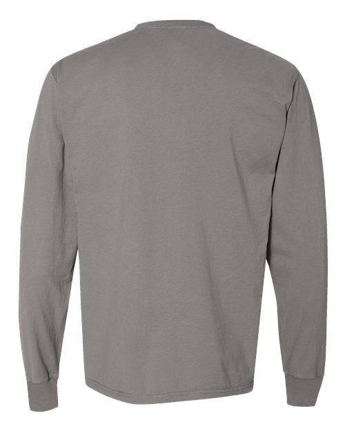 Unisex Garment-Dyed Long Sleeve T-Shirt - Concrete Grey Back