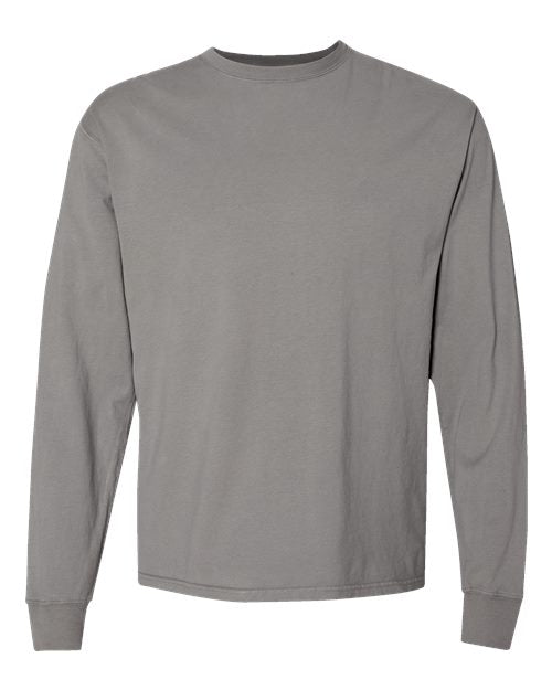 ComfortWash by Hanes Unisex Garment-Dyed Long Sleeve T-Shirt - Concrete Grey Front