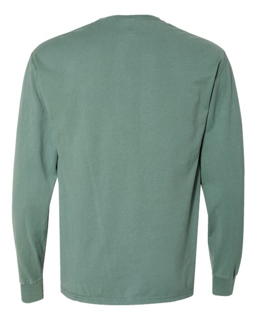 Unisex Garment-Dyed Long Sleeve T-Shirt - Cypress Green Back