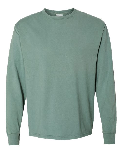 Unisex Garment-Dyed Long Sleeve T-Shirt - Cypress Green Front