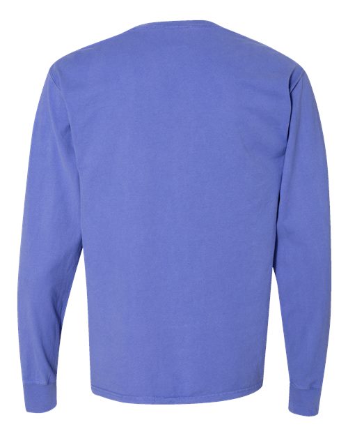 Unisex Garment-Dyed Long Sleeve T-Shirt - Deep Forte Blue Back