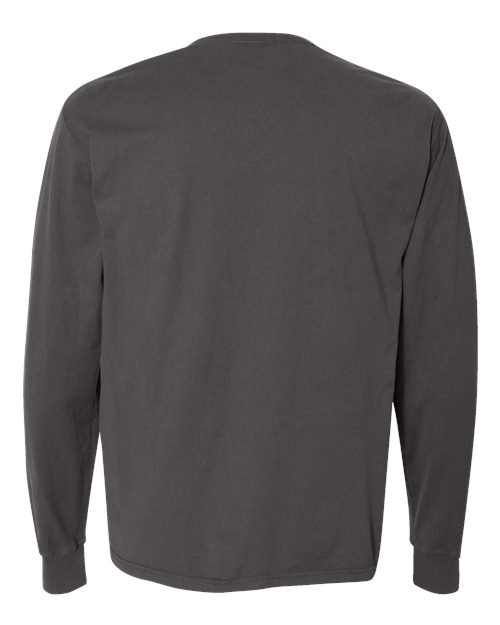 Unisex Garment-Dyed Long Sleeve T-Shirt - New Railroad Grey Back