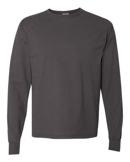 Unisex Garment-Dyed Long Sleeve T-Shirt - New Railroad Grey Front