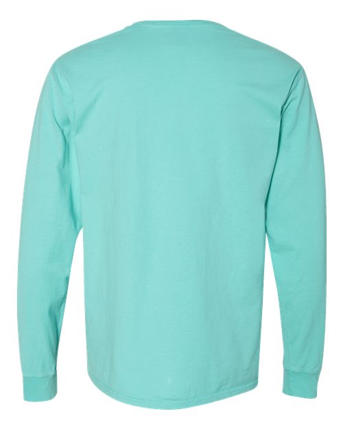 Unisex Garment-Dyed Long Sleeve T-Shirt - Mint Back