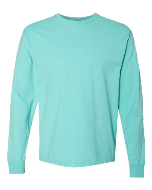 Unisex Garment-Dyed Long Sleeve T-Shirt - Mint Front