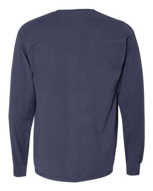 Unisex Garment-Dyed Long Sleeve T-Shirt With a Pocket - Anchor Slate Back